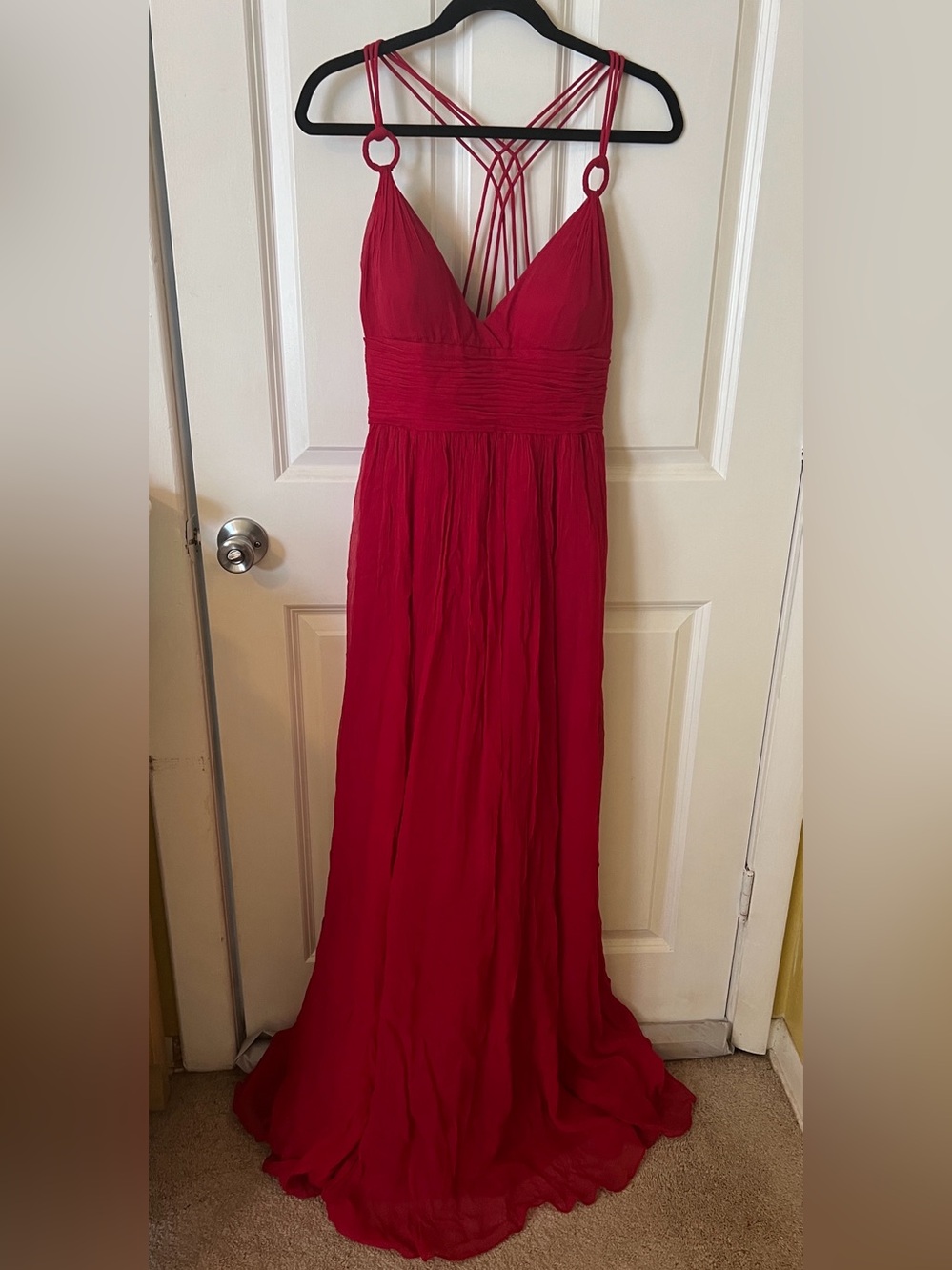 Aidan Mattox Crinkle Chiffon Dress